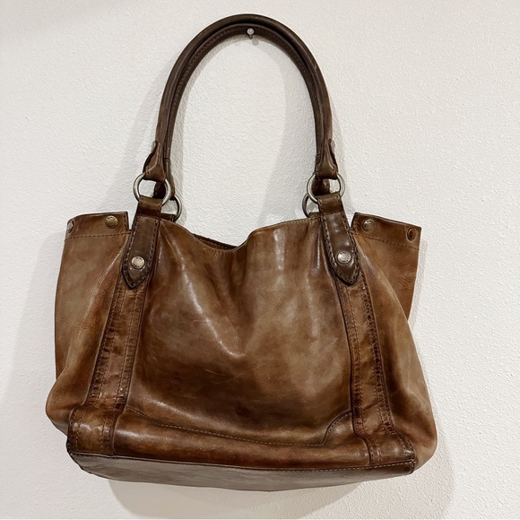Frye Melissa Tote Hand Dyed Brown Leather - Picture 4 of 14